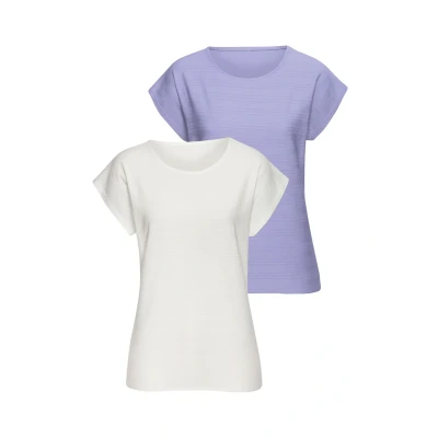 Abbildung von Vivance T Shirt »mit modischer Streifenstruktur«, (Packung), aus weicher Baumwoll Qualität