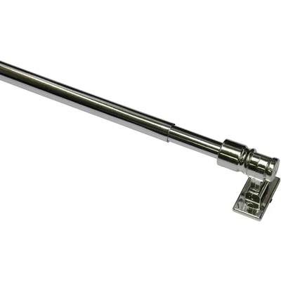 Abbildung von GARDINIA Caféhausstange California, Scheibenstange, Befestigung am Fenster, Zum Schrauben, Träger kürzbar, Ausziehbar: 50 85 cm, Ø 12 mm, Metall/Kunststoff, Chrom
