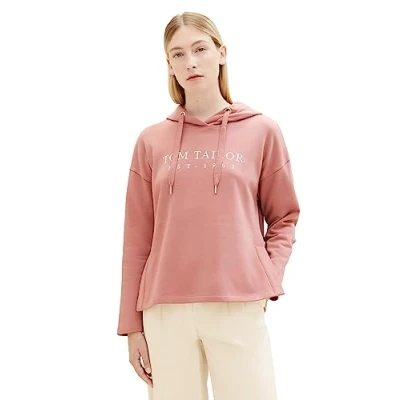 Abbildung von TOM TAILOR Damen 1039791 Hoodie mit Schriftzug, 32224 fading Rose, XXL