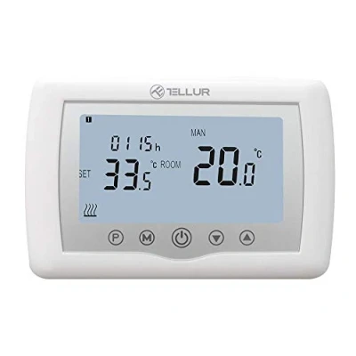 Abbildung von TELLUR SMART WiFi Thermostat, WLAN Raumthermostat Tuya, Internetsteuerung, Wochen/Tagesplan, Sprachsteuerung, Frostschutz, Thermostat Heizung Kompatibel Alexa, Google Home, Heizungsthermostat Kein HUB