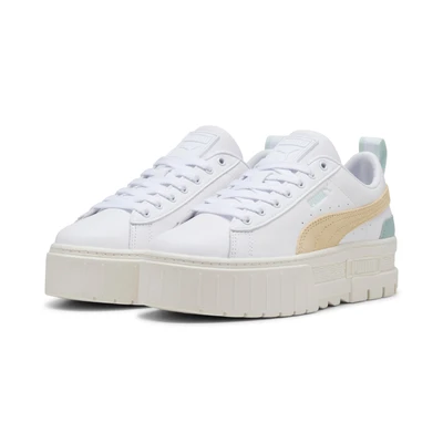 Abbildung von Puma Mayze Sneaker low, Damen, Größe: 42, White/modern mint Leder und lederimitat