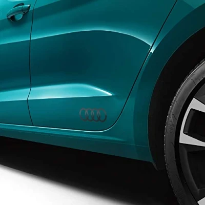 Abbildung von Audi 83F0643171RR Dekorfolie Ringe Emblem Logo, platinumgrau matt