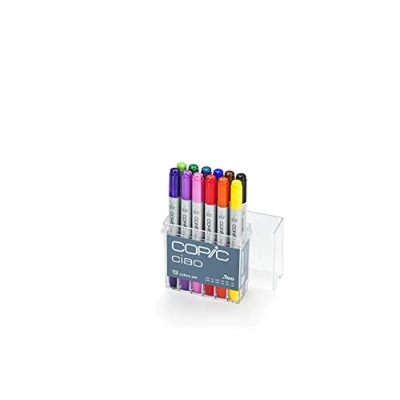 Abbildung von COPIC Ciao Marker Basis Set mit 12 Farben, Allround Layoutmarker, im praktischen Acryl Display zur Aufbewahrung und einfachen Entnahme