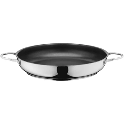 Abbildung von Silit Calabria Servier / Bratpfanne Induktion 32 cm, Edelstahl beschichtet, Edelstahlgriff, backofenfest, für schonendes Braten