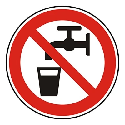 Abbildung von Aufkleber &quot;Kein Trinkwasser&quot;, Ø 10cm, hin_099, Hinweisaufkleber, Warnhinweis, Trink Verbot