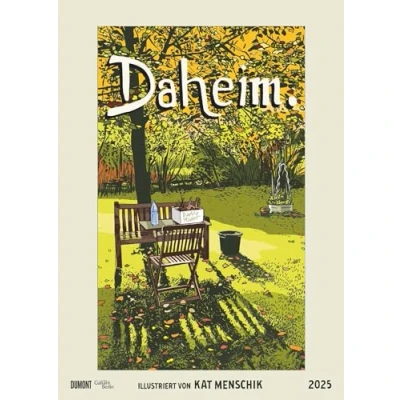 Abbildung von DUMONT Kat Menschik: Daheim 2025 Wandkalender, 50x70cm, Posterkalender mit anrührenden Illustrationen, Bilder von einem Garten, Zuhause und liebgewonnenen Gegenständen, Spiralbindung