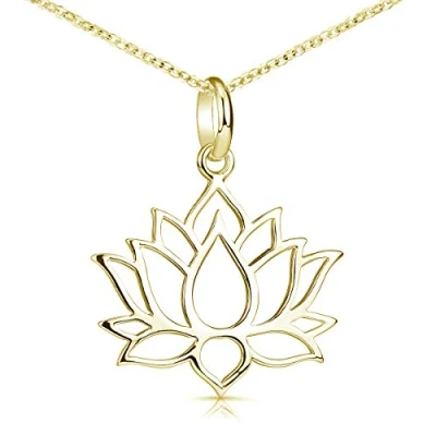 Abbildung von Materia Lotusblüte Schmuck Anhänger gold 925 Silber vergoldet KA 69 Gold_K61 60 cm