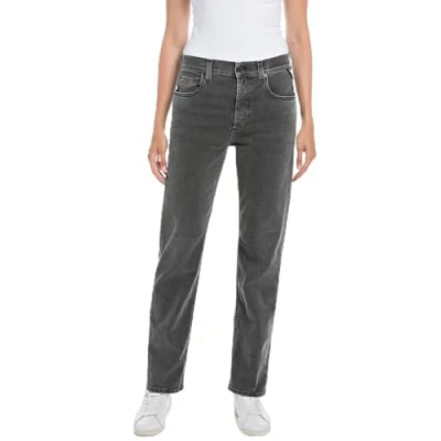 Abbildung von Replay Damen Jeans Maijke Straight Fit, Dark Grey 097 (Grau), 23W / 28L