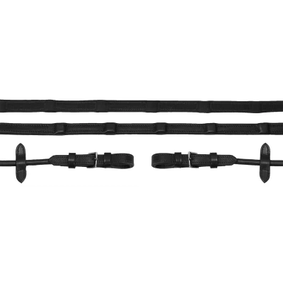 Abbildung von Schockemöhle Zügel Durasoft Rolled Grip Schwarz/Silber