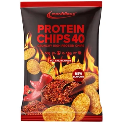 Abbildung von IronMaxx Protein Chips 40 Hot Chili 1 x 50g gebackene High Chips, Low Carb und Glutenfrei in vielen Geschmacksrichtungen erhältlich