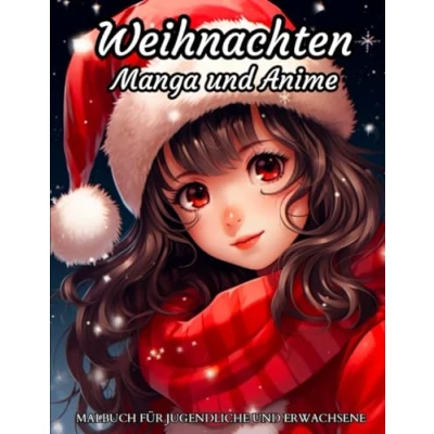 Abbildung von Weihnachten Anime und Manga Malbuch für Jugendliche: Winter Chibi Süßes Kawaii Muster Teenager: Geschenk Jungs, Mädchen Erwachsene