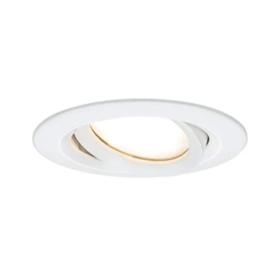 Abbildung von Paulmann 93681 Nova Plus LED Einbauleuchte rund schwenkbar 1x6,8W IP65 dimmbar Einbaustrahler Weiß matt Spot Aluminium Einbaulampe 2700K