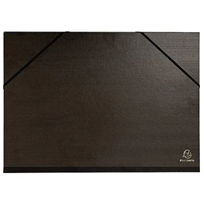 Abbildung von Exacompta 548000E Zeichenmappe (mit Gummizug für format Din A3, Kraft, 32 x 45 cm) schwarz