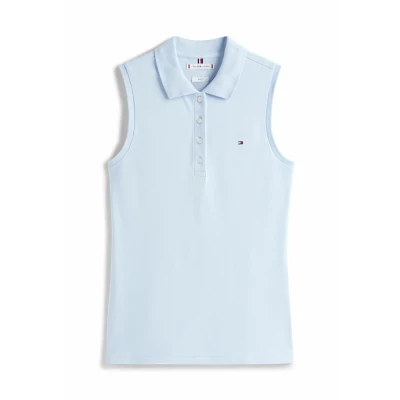 Abbildung von Tommy Hilfiger Sleeveless Poloshirt, Damen, Größe: Large, Sky blue