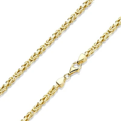 Abbildung von MATERIA Gold Königsketten Herren 3mm stark 925 Sterlingsilber Halskette Kette Männer vergoldet K112 50 cm
