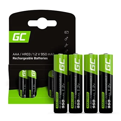 Abbildung von GREEN CELL Akku 950 mAh 1.2V [4 Stück] Batterien AAA Micro NI MH Akkubatterien sofort einsatzbereit, Starke Leistung, geringe Selbstentladung, wiederaufladbare Batterie, ohne Memory Effekt