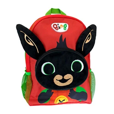 Abbildung von Bing Rucksack Jungen Plüsch Mit 3D Ohren Kleinkind Kindergartenrucksack Einheitsgröße Rot