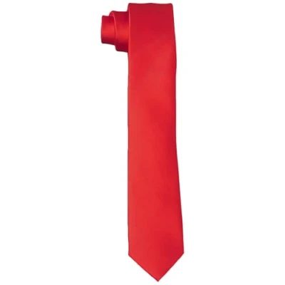 Abbildung von DonDon Krawatten für Herren handgefertigt Seiden Look 6 cm Krawatte Rot