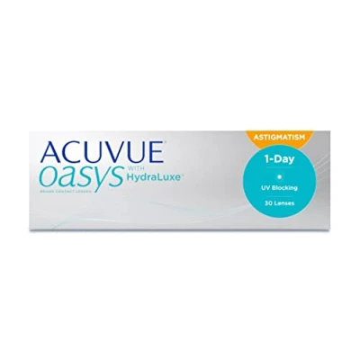 Abbildung von ACUVUE OASYS 1 Day for Astigmatism Kontaktlinsen Tageslinsen Mit komfortablem Tragegefühl 4,75 dpt, Cyl 0,75, Ach 170 &amp; BC 8.5 UV Schutz Austrocknungsschutz 30 Linsen