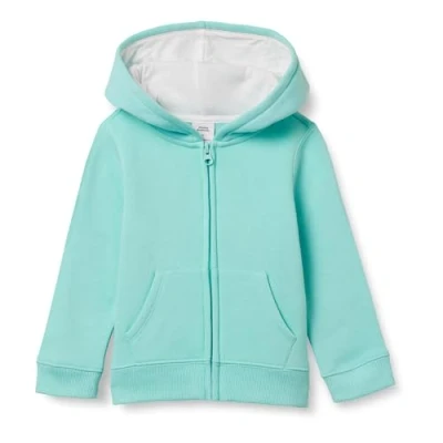 Abbildung von Amazon Essentials Mädchen Fleece Kapuzenpullover mit Reißverschluss, Aquablau, 5 Jahre