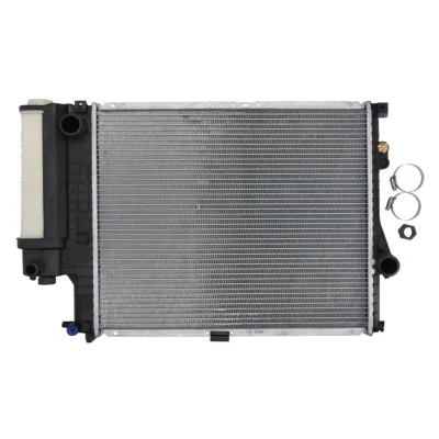 Abbildung von NRF EASY FIT 58247 Kühler, Motorkühlung Aluminium 520 445 33 mit Anbauteilen Kühlrippen gelötet BMW: 5 Saloon, Touring