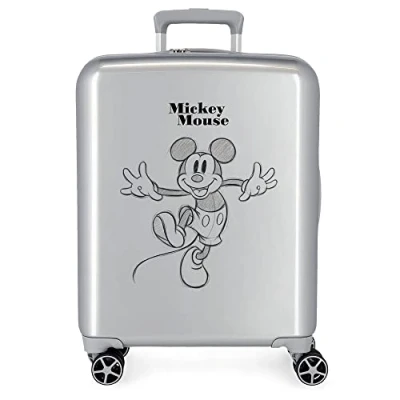 Abbildung von Disney 100 Mickey Joyful Happy Grey Kabinenkoffer 40x55x20 cm Starres ABS Integrierter TSA Verschluss 38,4L 2 kg 4 Doppelrollen Handgepäck