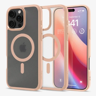 Abbildung von Spigen Ultra Hybrid TPU Back Cover Rosa/Durchsichtig Magnetisch Apple iPhone 16 Pro Max