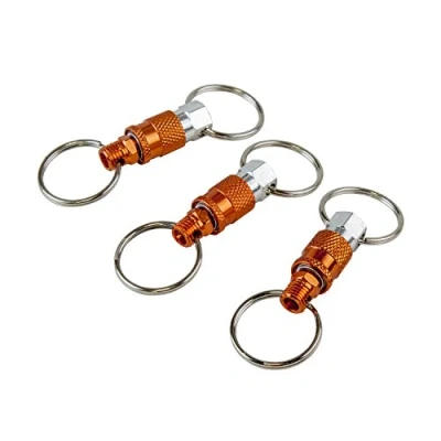 Abbildung von Freeman KEYQC3 Schlüsselanhänger mit 2 Spaltringen, Unisex, Erwachsene, Orange, Größe S, 3 Stück