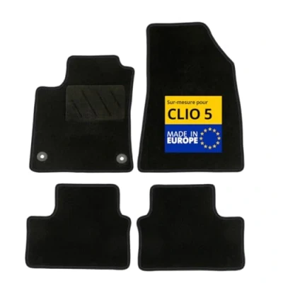 Abbildung von DBS Autofußmatten Maßgeschneidert für Clio 5 Mit Befestigungsclips Antirutschmatten 4 Stück