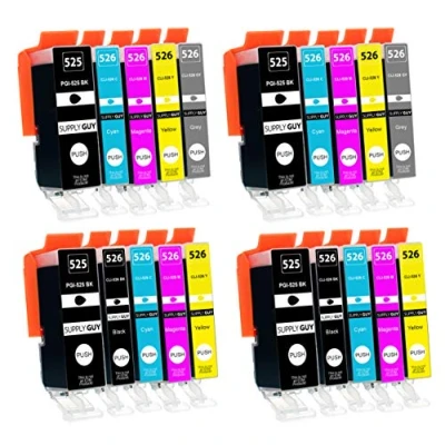 Abbildung von Supply Guy 20 Druckerpatronen mit Chip kompatibel Canon PGI 525 / CLI 526 passend für Pixma MG6120 MG6150 MG6200 MG6250 MG8120 MG8150 MG8200 MG8240 MG8250
