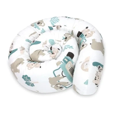 Abbildung von Totsy Baby Seitenschläferkissen Bettschlange Body Pillow 150 cm Baumwolle Kopfkissen lang Bettrolle Schlafkissen Nackenrolle Kissen Oeko Tex Afrika