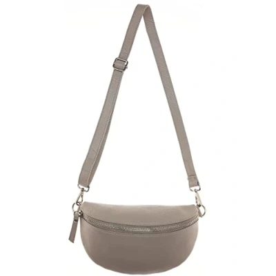 Abbildung von Zwillingsherz Bauchtasche mit Reißverschluss 100% Echtleder Hochwertige Damen Crossbag klein und elegant Schultertasche