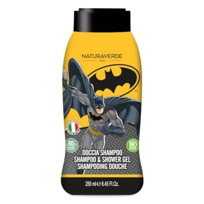 Abbildung von Naturaverde Kids Warner Bros Batman Duschshampoo für Kinder, Duschseife Körper und Haare, Hygieneprodukte mit Bio Grüntee Extrakt, 250 ml