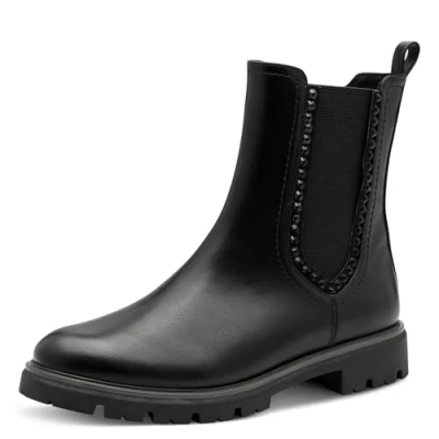 Abbildung von MARCO TOZZI Damen Chelsea Boots Vegan mit Reißverschluss, Schwarz (Black), 36 EU
