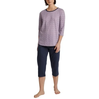 Abbildung von CALIDA Lovely Nights 3/4 Pyjama Damen, aus 100% Bio Baumwolle, mit stoffbezogenem Gummibund