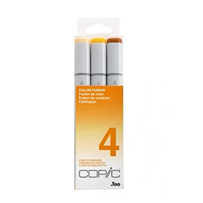 Abbildung von COPIC Sketch Marker Set &quot;Color Fusion 4&quot;, 3 Farben, professionellee Pinsel mit einer flexiblen und mittelbreiten Spitze