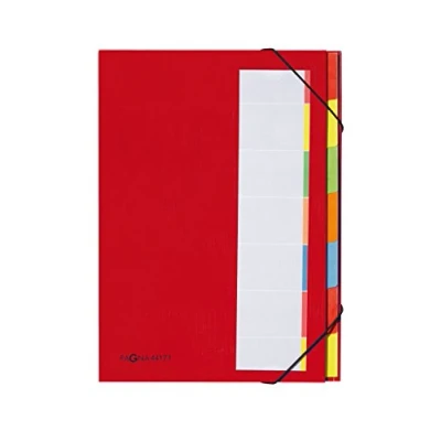 Abbildung von Pagna 44171 01 Deskorganizer 7 teilig Color Einband, Eckspanngummi, dehnbarer Rücken farbiges Griffregister, rot