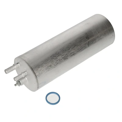 Abbildung von FEBI BILSTEIN 183406 Kraftstofffilter Leitungsfilter, mit Anschluss für Wassersensor, Wasserablassschraube Dichtring VOLKSWAGEN: Transporter 6