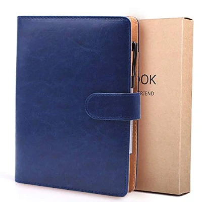 Abbildung von Notizbuch A5 Leder Filofax Nachfüllbare Tagebuch Executive Konferenzmappe 6 Ring buch 200 Dicke Seiten, Geschenk für Männer und Frauen
