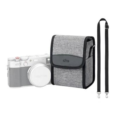 Abbildung von KIWIFOTOS Kompakte Digitalkamera Tasche für Fujifilm X100VI X100V X100 Serie, Alpha A6700 A6600 A6400 A6000 + 16 50mm, Z30/Z50 NIKKOR Z DX 50mm Objektiv, SOFORT 2, Kameras bis zu 15 x 9 9cm