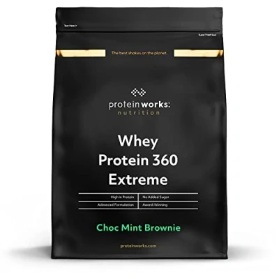 Abbildung von Protein Works Whey 360 Extreme Premium Schoko Minz Brownie Zugefügt BCAA &amp; Glutamin 600g