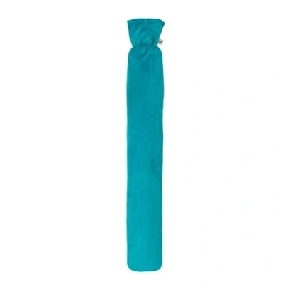 Abbildung von Premium Schlauch Wärmflasche mit hochwertigem Supersoft Korean Fleece Bezug 77cm x13cm BS1970:2012 zertifiziert TÜV Rheinland getestet (Dunkelgrün)