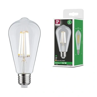 Abbildung von Paulmann 29122 Eco Line Filament 230V LED Kolben ST64 E27 840lm 4W 3000K Klar Leuchtmittel