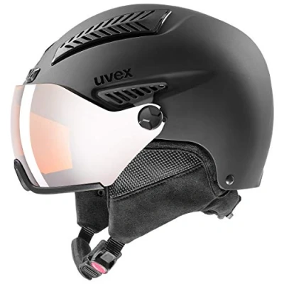 Abbildung von uvex hlmt 600 visor robuster Skihelm für Damen und Herren individuelle Größenanpassung mit Visier black matt 57 59 cm