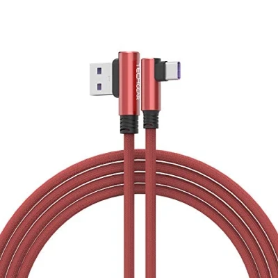 Abbildung von TECHGEAR USB C kabel, [1.5M] 90 Grad rechtwinkliges kabel passt Samsung Note 20, 10/9/8/7, Tab A7, A8 10.5, A9 / Plus, S6 Lite, S7, S8, S9, FE, usw