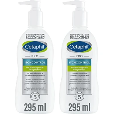 Abbildung von CETAPHIL PRO ItchControl Hautberuhigende Pflegelotion, 2 x 295ml, Für zu Neurodermitis &amp; Ekzemen neigende Haut, Lindert juckende, gereizte Mit Sheabutter, Filaggrin und Ceramid Bausteinen