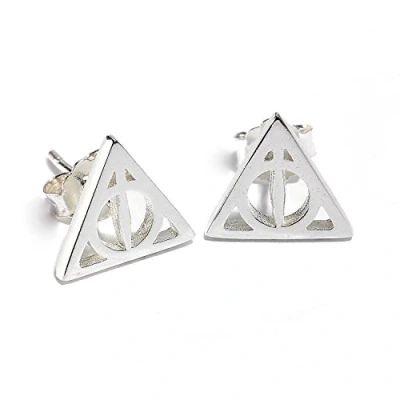 Abbildung von Harry Potter Sterling Silber Heiligtümer des Todes Tropfen Ohrringe mit Kristallen One Size, Silber,