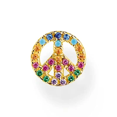 Abbildung von Thomas Sabo Einzel Ohrstecker Peace gold vergoldetes Silber H2218 488 7