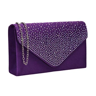 Abbildung von SwankySwans Damen Clutch Abby mit Strasssteinen, Umschlag Stil, Violett (Violett), Einheitsgröße
