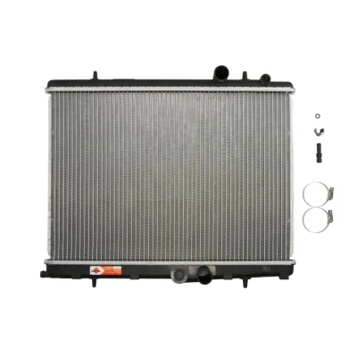 Abbildung von NRF EASY FIT 58299 Kühler, Motorkühlung Aluminium 563 379 18 mit Anbauteilen Kühlrippen gelötet PEUGEOT: 206 Hatchback, 206+ SW